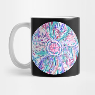 Boho Flower Burst in Pink and Teal Mug